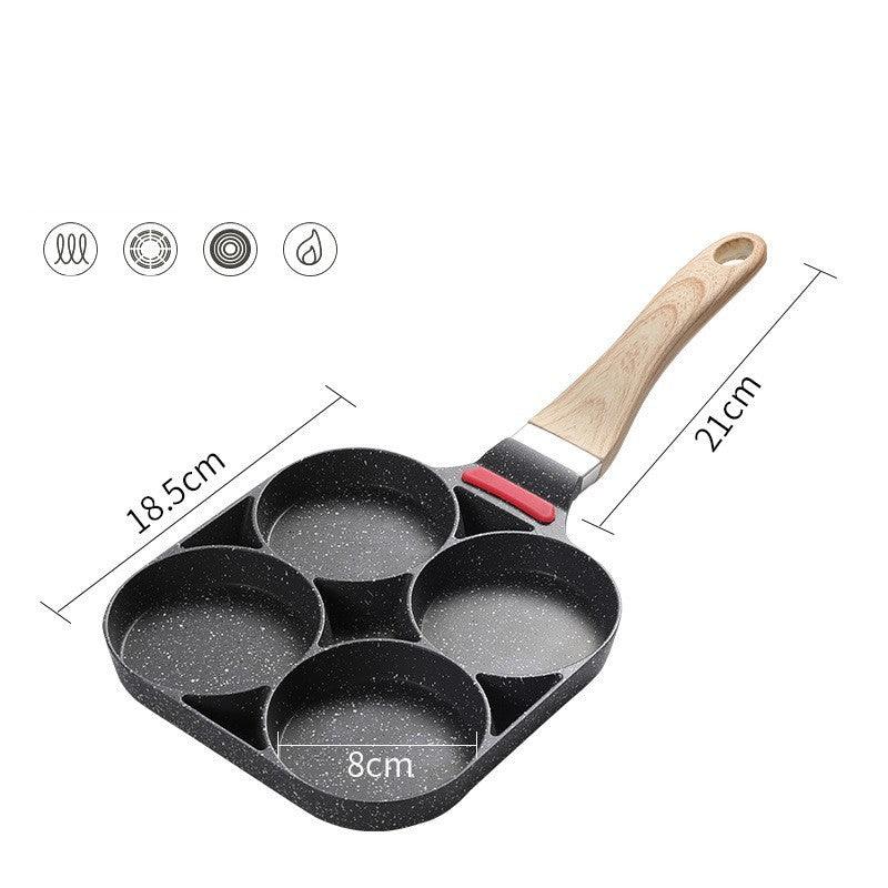 Four-hole Non-stick Small Flat Bottom Fried Egg Dumpling Pot - Elite Essence Store