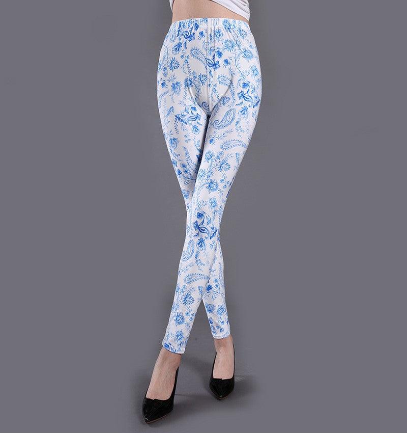 Spring And Summer Milk Silk Printed Leggings For Women - Elite Essence Store