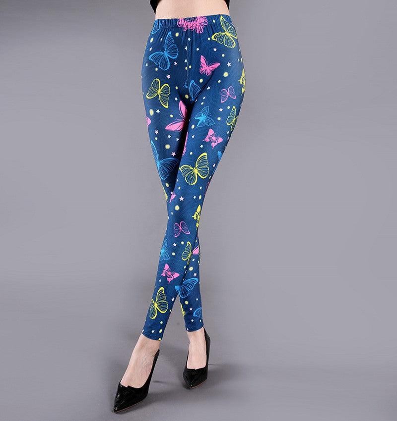 Spring And Summer Milk Silk Printed Leggings For Women - Elite Essence Store