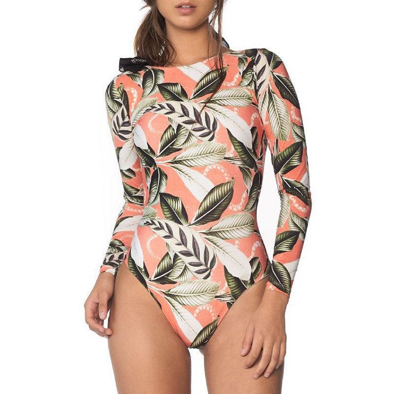 Women's Sexy Backless Diving Suit Leaf Printed Swimsuit - Elite Essence Store