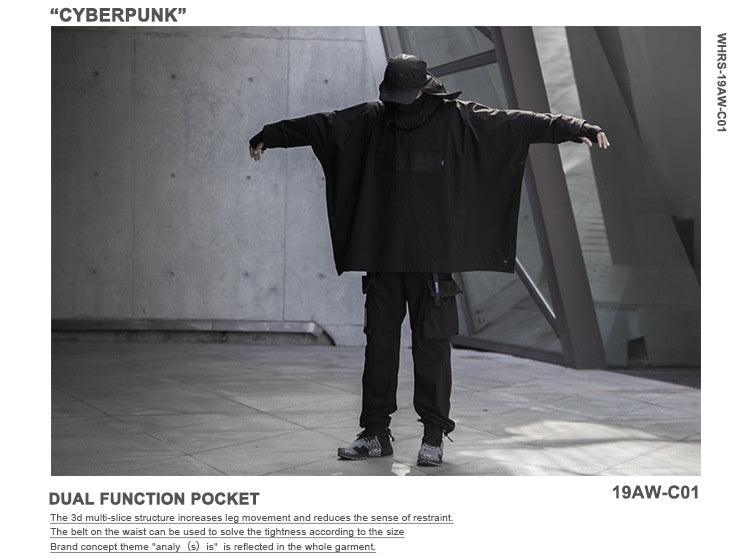 Cyberpunk Functional Cloak Dark Ninja Shawl Outdoor Rain And Snow Trench Coat - Elite Essence Store