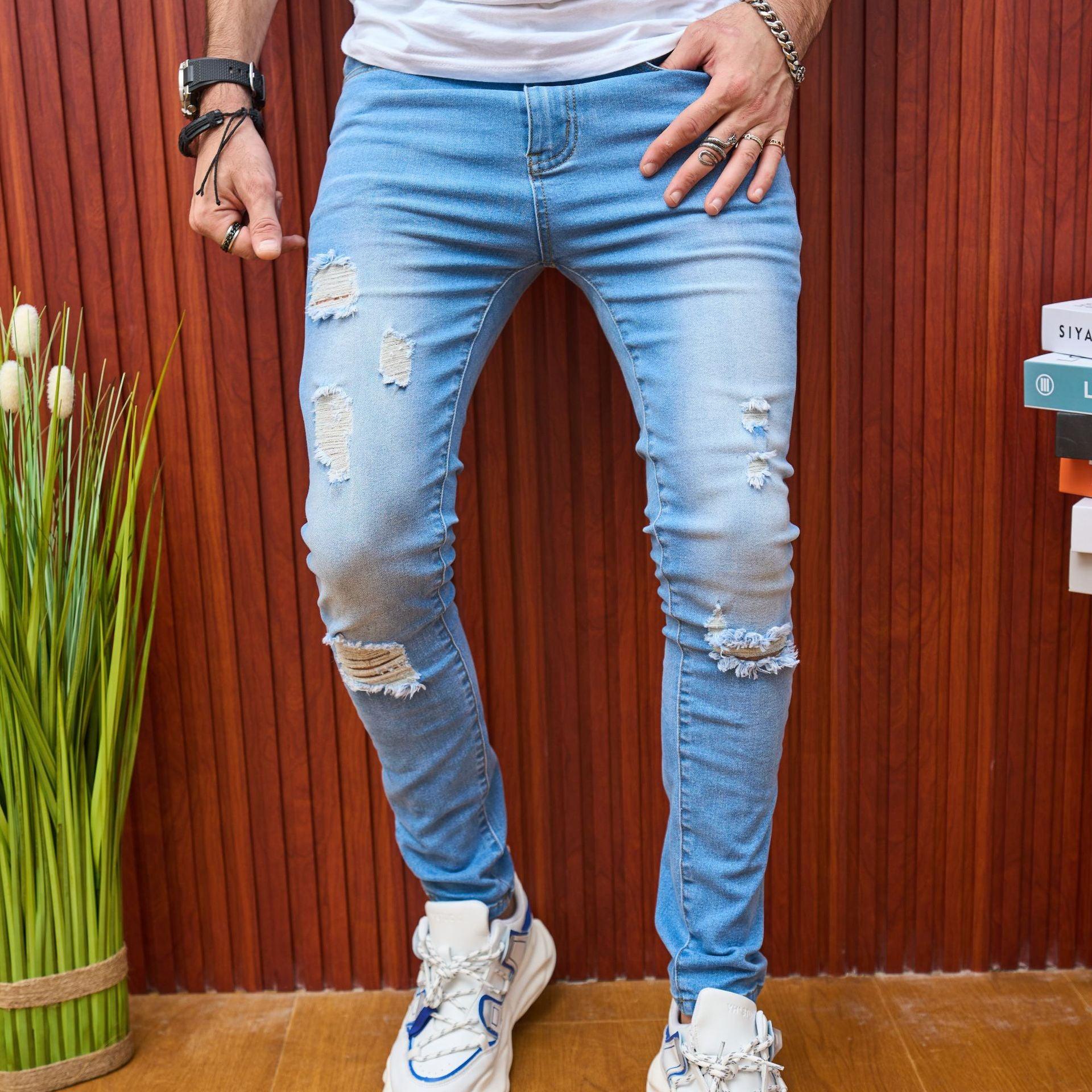 Summer Ripped Men's Casual Slim Fit Stretch Jeans - Elite Essence Store