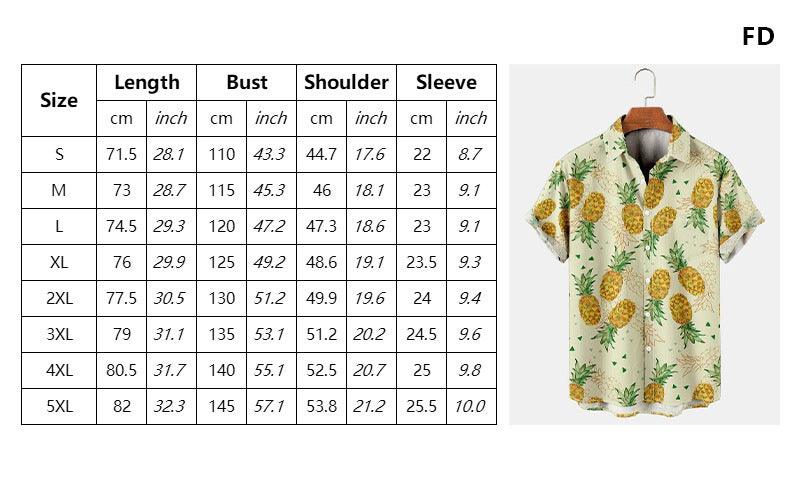 Men's Hawaii Casual Fashion Printing Short Sleeve Shirt Outfit - Elite Essence Store