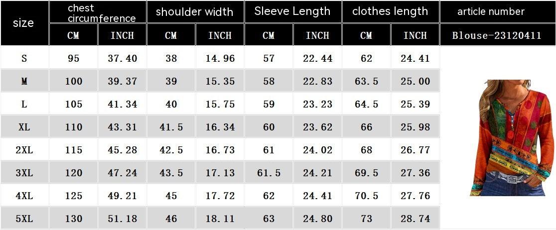 Button V-neck Color Contrast Long Sleeve T-shirt - Elite Essence Store