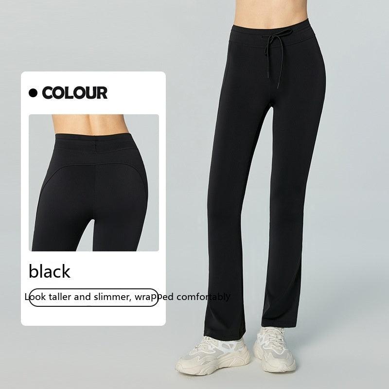 Waist Slimming And Hip Lifting Casual Yoga Pants Bilateral Pocket Yoga Bell-bottom Pants - Elite Essence Store