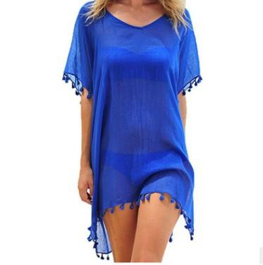 Women Blouses Loose Chiffon Dress Summer Beach Tunic Cover-Up Shirt - Elite Essence Store