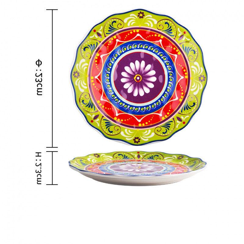 Underglaze ceramic steak western plate - Elite Essence Store