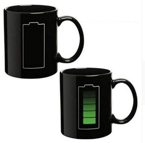 Battery display thermal temperature cup temperature sensitive color cup ceramic coffee mug - Elite Essence Store