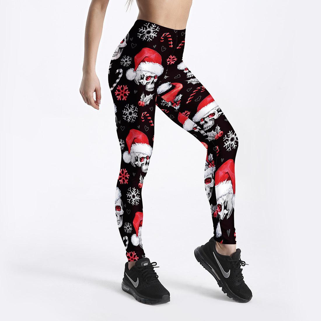 Skull Christmas Hat Thin Breathable Capris Sports Fitness - Elite Essence Store