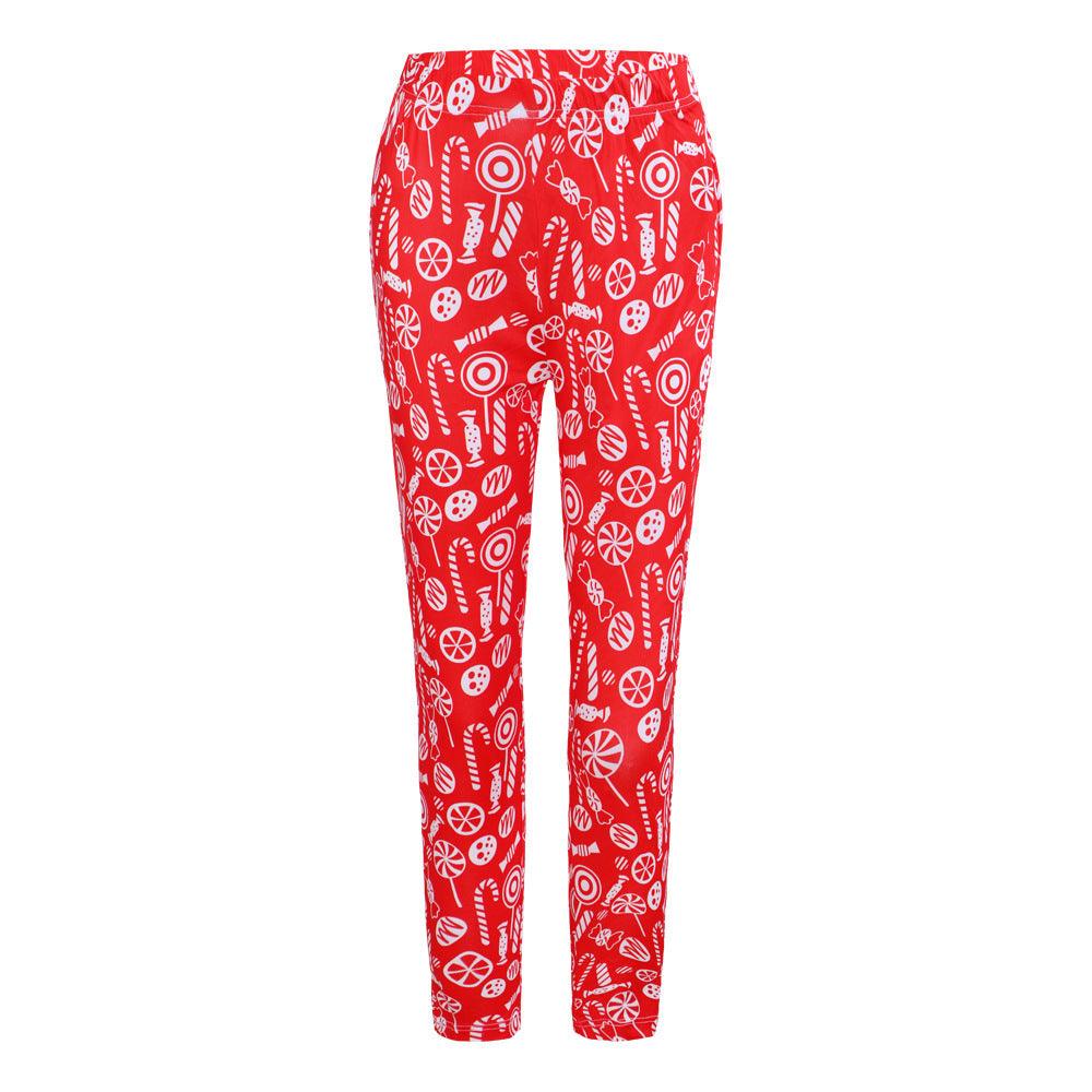 Christmas Costume Printed Slim-fit Trousers - Elite Essence Store