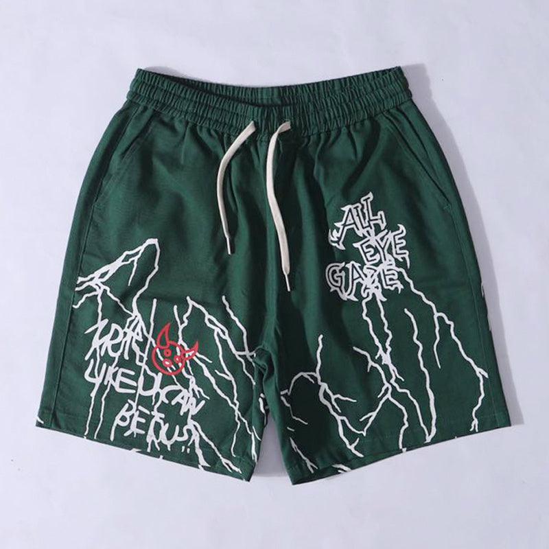 Japanese Harajuku style graffiti casual shorts men - Elite Essence Store