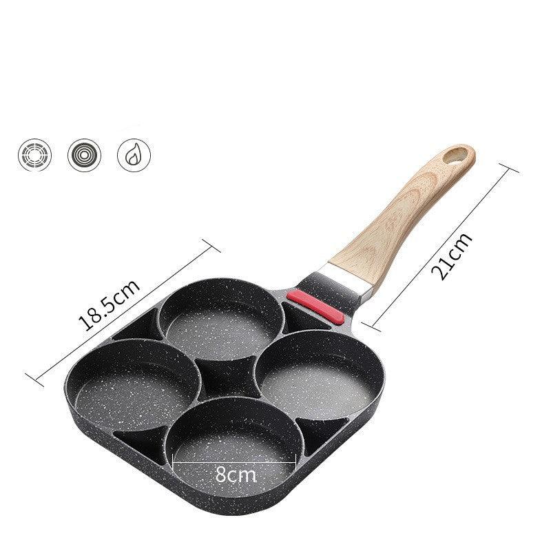 Four-hole Non-stick Small Flat Bottom Fried Egg Dumpling Pot - Elite Essence Store