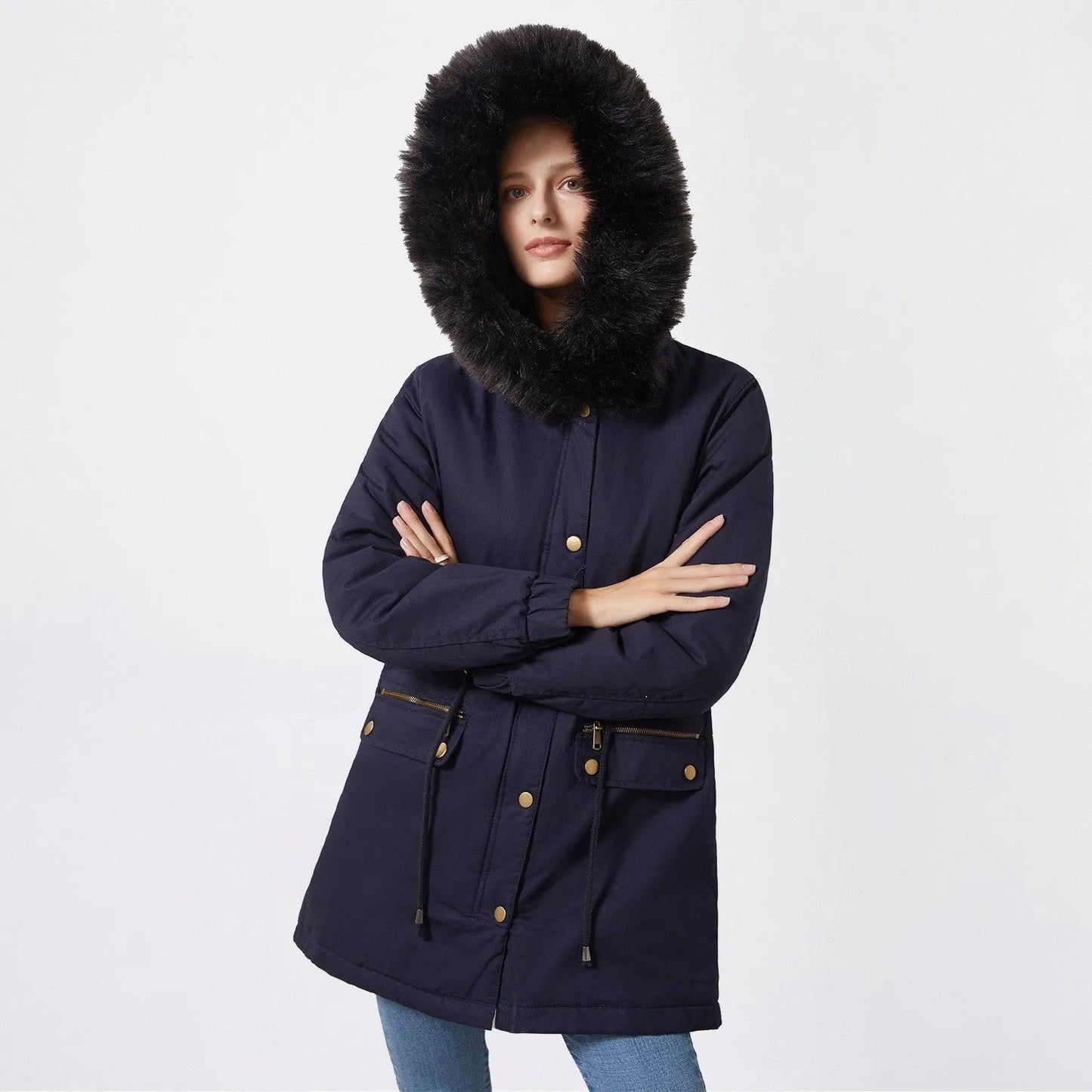 European Size Parka Workwear Cotton Coat Female