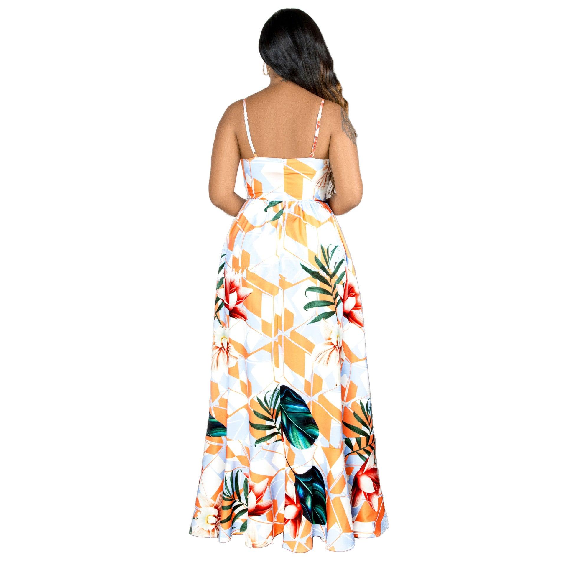 Hot Selling Fashion Strap Print Beach Dress - Elite Essence Store