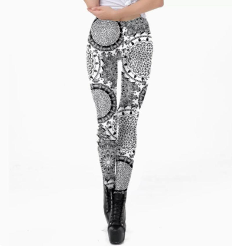 European And American Thin Leggings Women Wear Digital Printed Trousers - Elite Essence Store