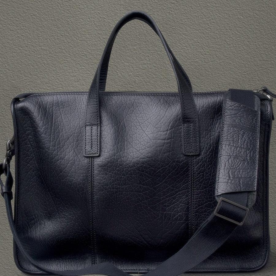 Men's Thick Cowhide Commuter Leather Handbag - Elite Essence Store