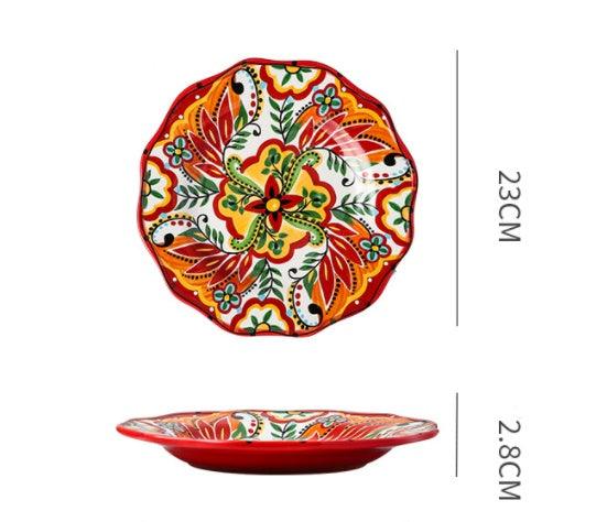 Underglaze Ceramic Tableware Bohemian Household Dishes - Elite Essence Store