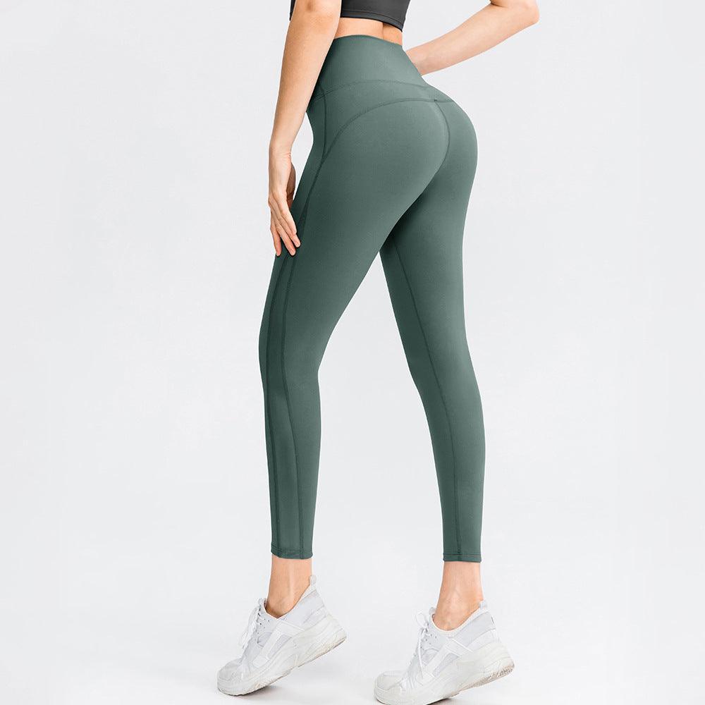 Yoga Pants Female Brocade Double-sided Nude Feel No Embarrassment Line - Elite Essence Store