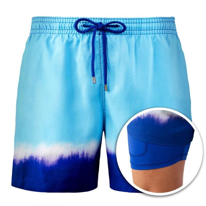 Men's Printed Beach Shorts Sports Double Layer Shorts Summer - Elite Essence Store