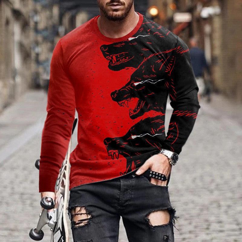 3D Digital Printing Colorful Men's Long Sleeve Round Neck T-shirt - Elite Essence Store