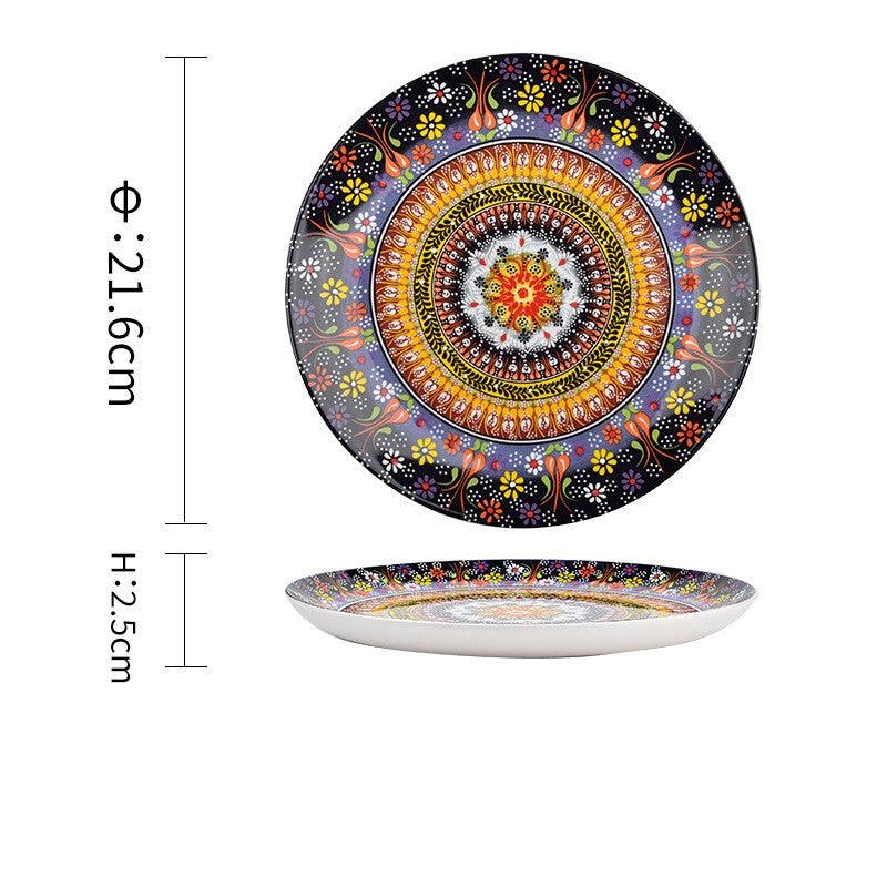 Underglaze Ceramic Tableware Bohemian Household Dishes - Elite Essence Store