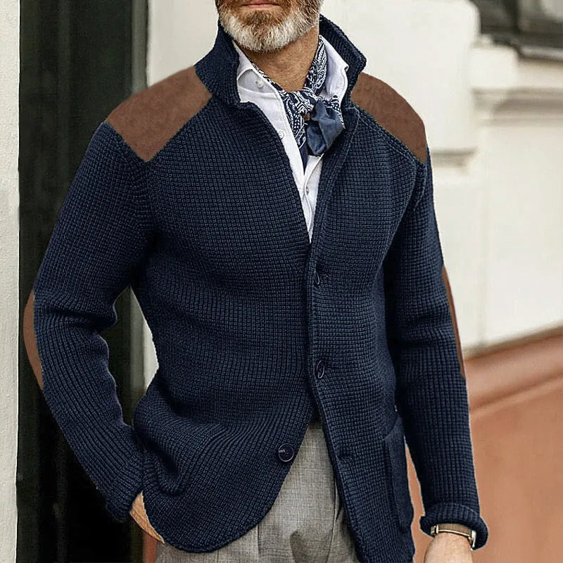 Slim-fit Lapel Long-sleeved Knitted Sweater Coat