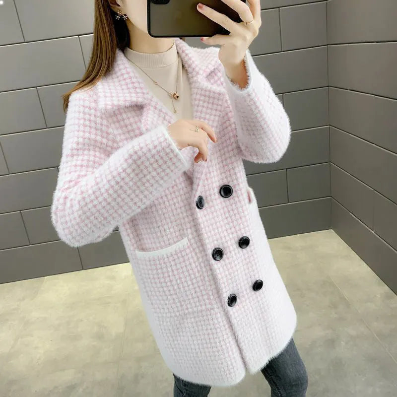 Sweater Loose Mid-length Coat For Women