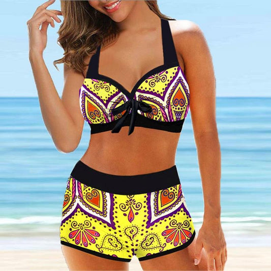 Women's Two Piece Swimsuit Slim Geometric Suit - Elite Essence Store