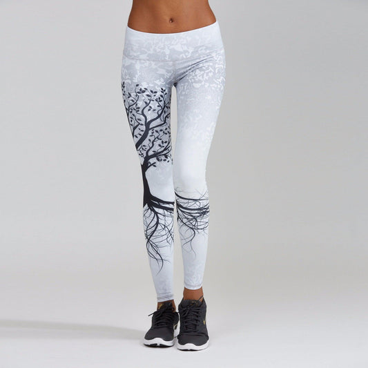 Branch Print Hip High Waist Sports Leggings - Elite Essence Store