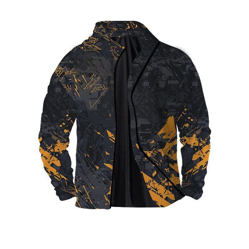 Men's Twill Digital Printing 3D Zipper Jacket - Elite Essence Store