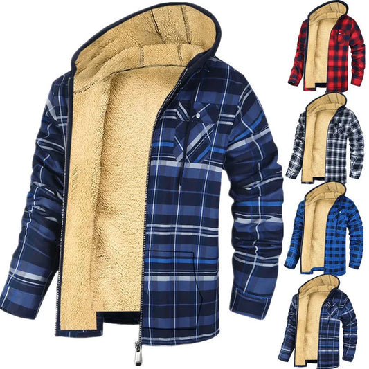 Thickened Cotton-padded Clothes Plaid Long Sleeve Loose