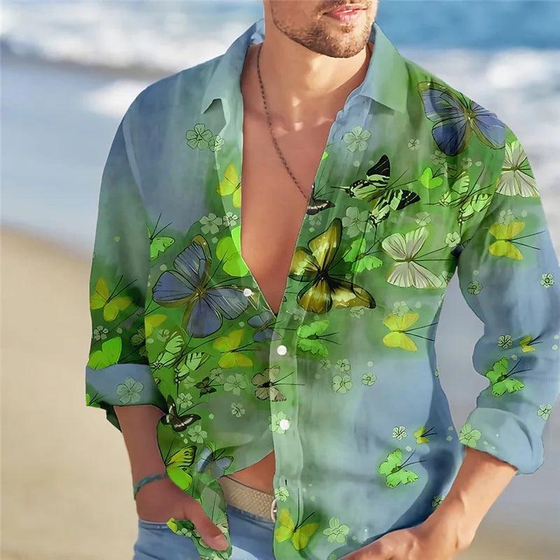 Men's Loose Floral Shirt Beach Retro - Elite Essence Store