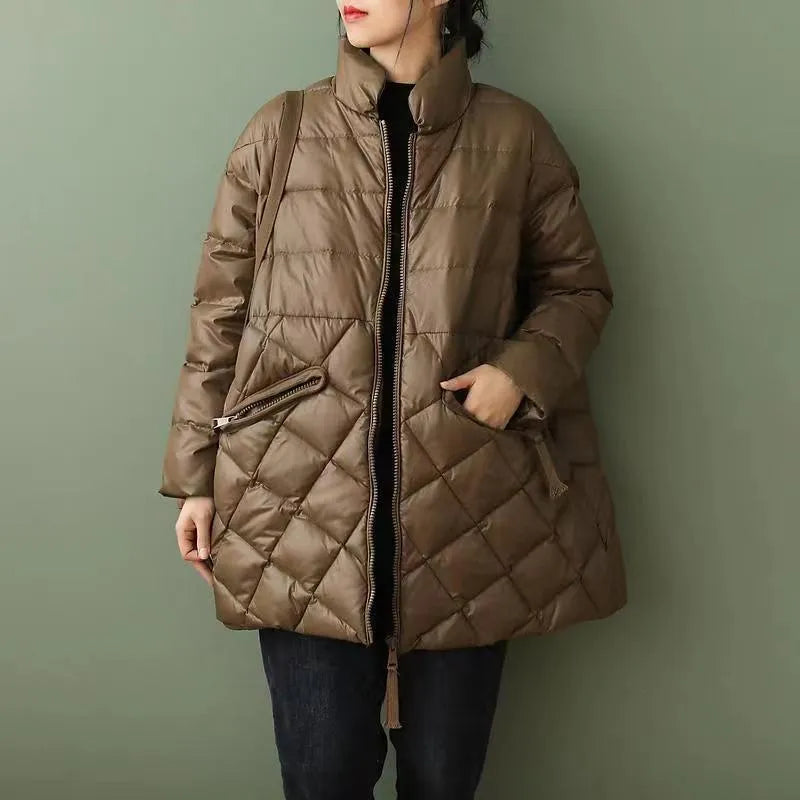 Loose Plus Size Casual Mid-length Cotton And Thickening Cotton-padded Coat