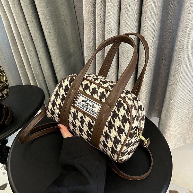 Women's Fashion Casual Houndstooth Shoulder Messenger Bag - Elite Essence Store