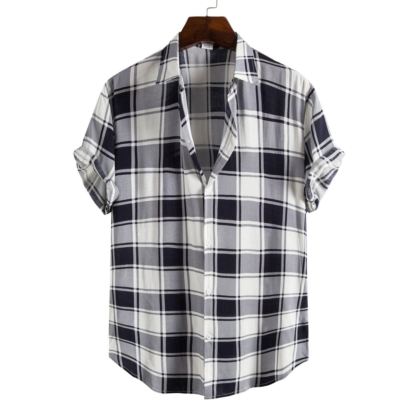 Printed Casual Men's Short-sleeved Shirt Lapel - Elite Essence Store