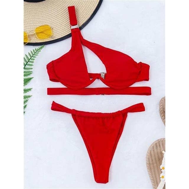 Solid Color Swimsuit Split Swimsuit - Elite Essence Store