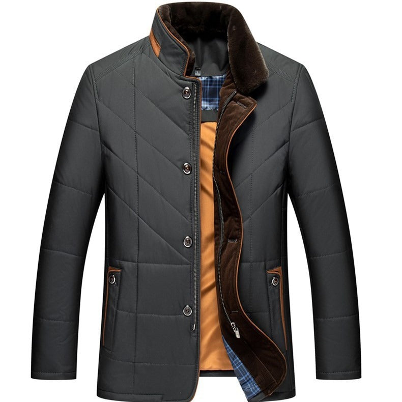 Middle-aged Men Winter Middle-aged And Elderly Thick Warm Quilted Coat Cotton-padded Jacket