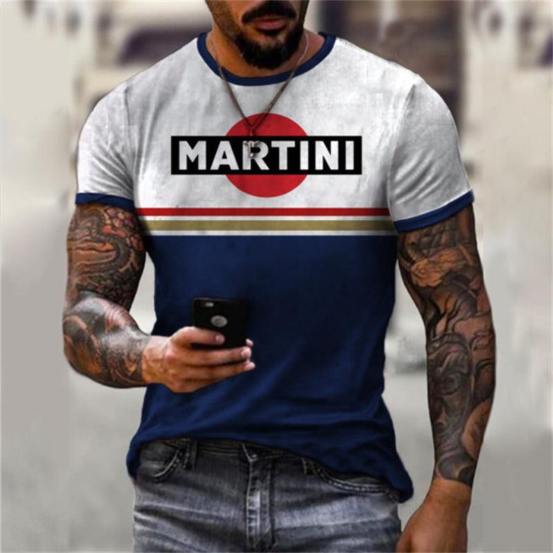 3D Digital Vintage Print English Men's Casual Short Sleeve - Elite Essence Store