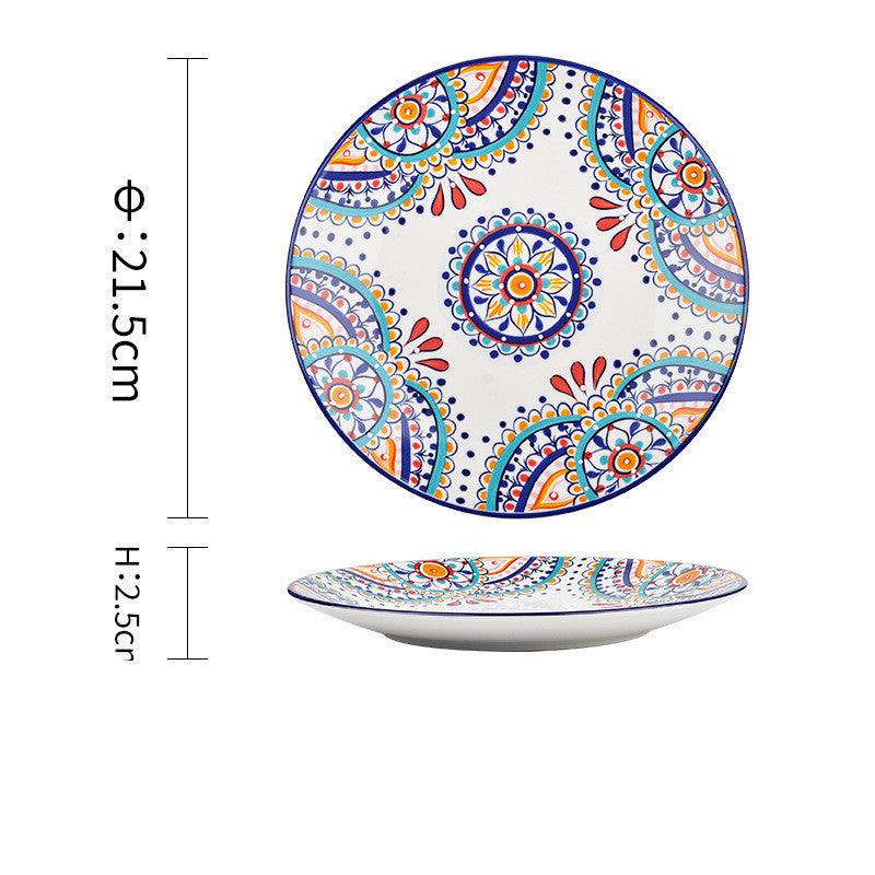 Underglaze Ceramic Tableware Bohemian Household Dishes - Elite Essence Store