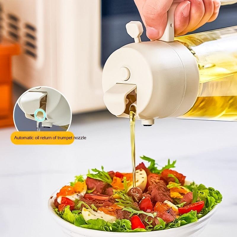 470ML Olive Oil Sprayer Dispenser For Cooking BBQ 2 In 1 Glass Oil Vinegar Soy Sauce Spray Kitchen Oil Bottle For Air Fryer - Elite Essence Store