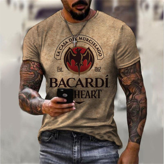 3D Digital Vintage Print English Men's Casual Short Sleeve - Elite Essence Store