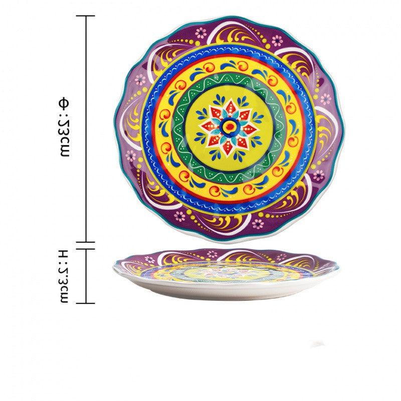 Underglaze ceramic steak western plate - Elite Essence Store