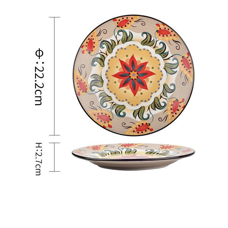 Underglaze Ceramic Tableware Bohemian Household Dishes - Elite Essence Store