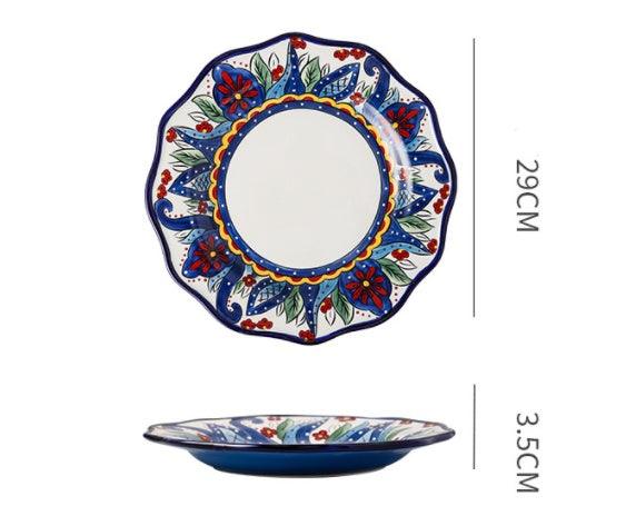 Underglaze Ceramic Tableware Bohemian Household Dishes - Elite Essence Store