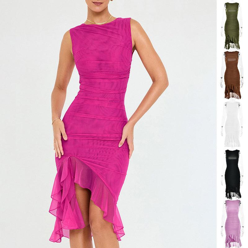 Summer Slim Skinny Sleeveless Dress For Women Fashion Party Club Dresses - Elite Essence Store