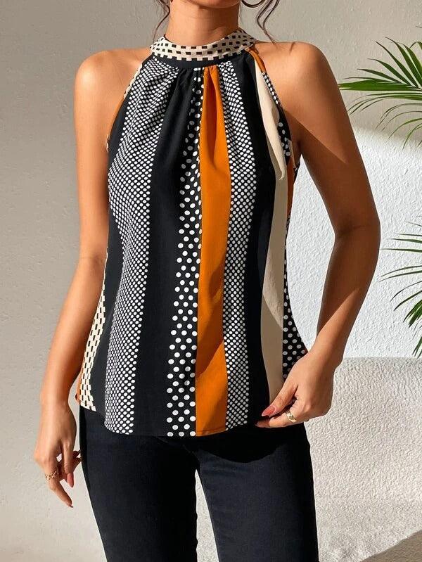 Women's Polka Dot Color Matching Camisole - Elite Essence Store