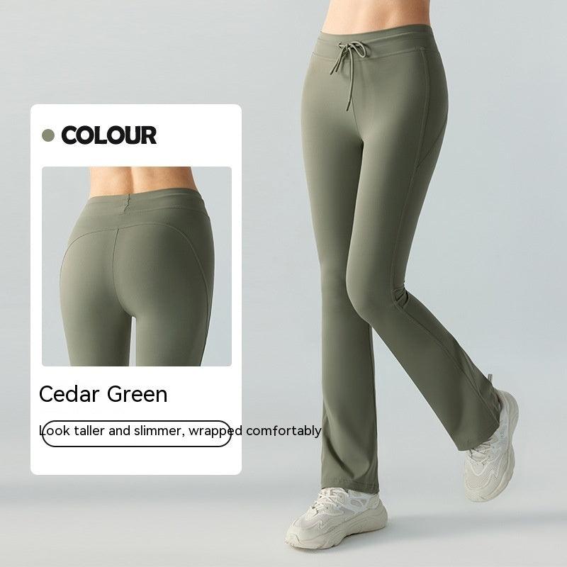 Waist Slimming And Hip Lifting Casual Yoga Pants Bilateral Pocket Yoga Bell-bottom Pants - Elite Essence Store