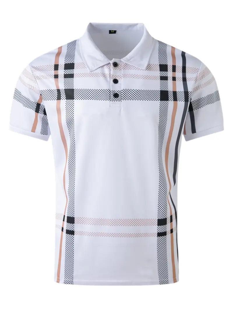 Business Plaid Slim Fit Polo Shirt - Elite Essence Store