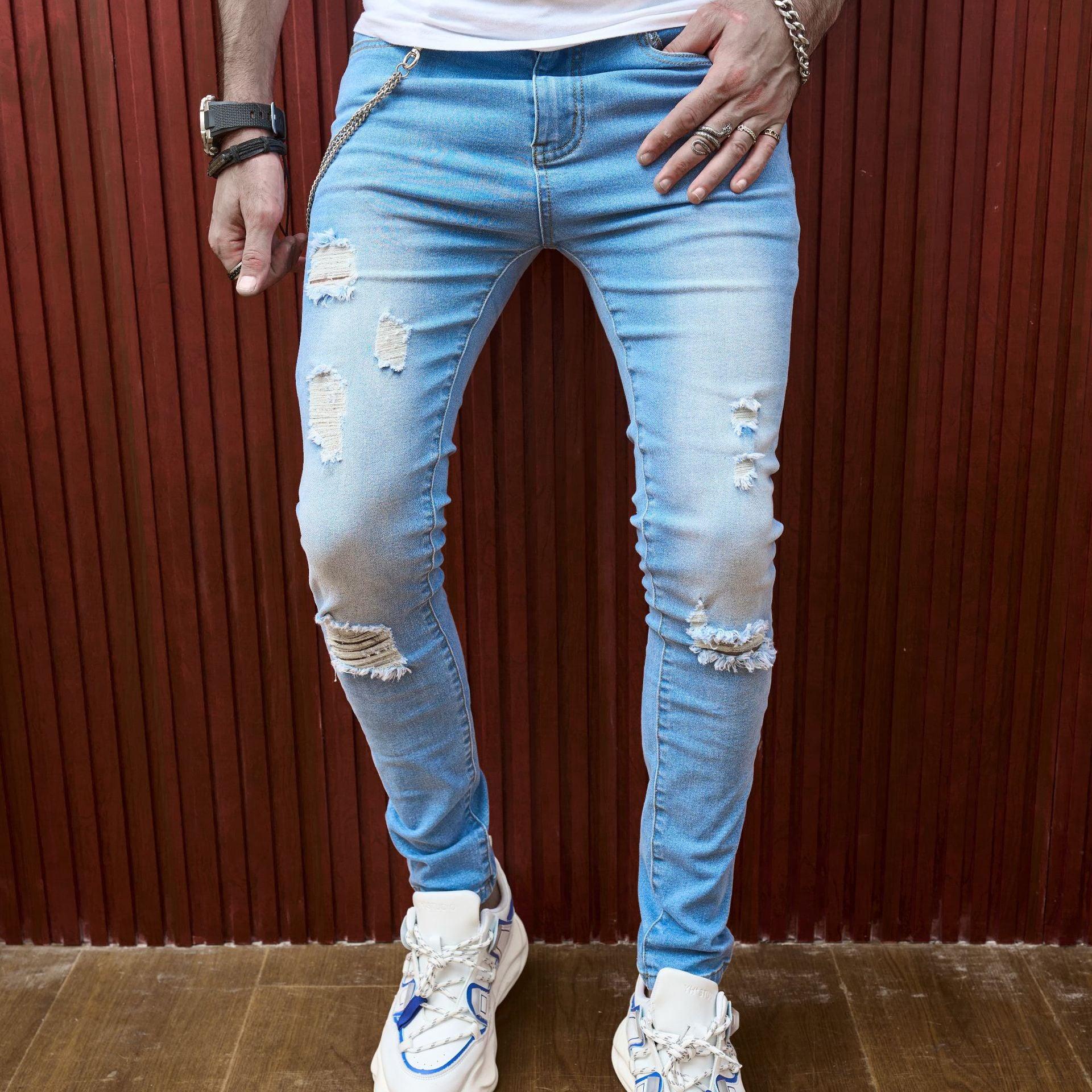 Summer Ripped Men's Casual Slim Fit Stretch Jeans - Elite Essence Store