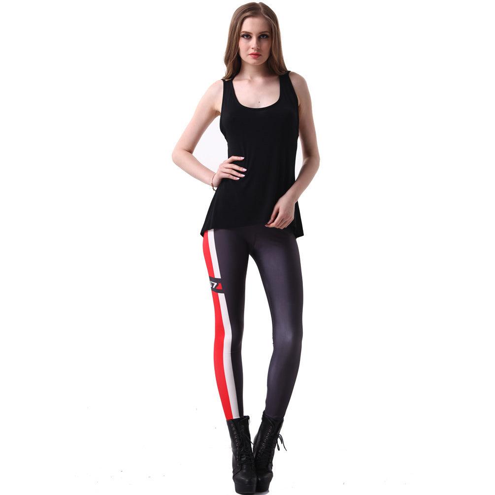 Women's Digital Printed Striped Skinny Leggings - Elite Essence Store